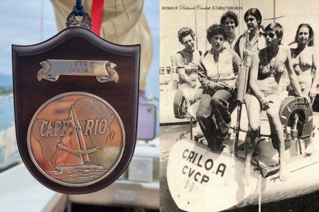 Grupo de mulheres luta contra machismo na vela e sonha com a Cape2Rio 2023 Medalha da competição Cape2Rio e barco tripulado por mulheres italianas, nos anos 70