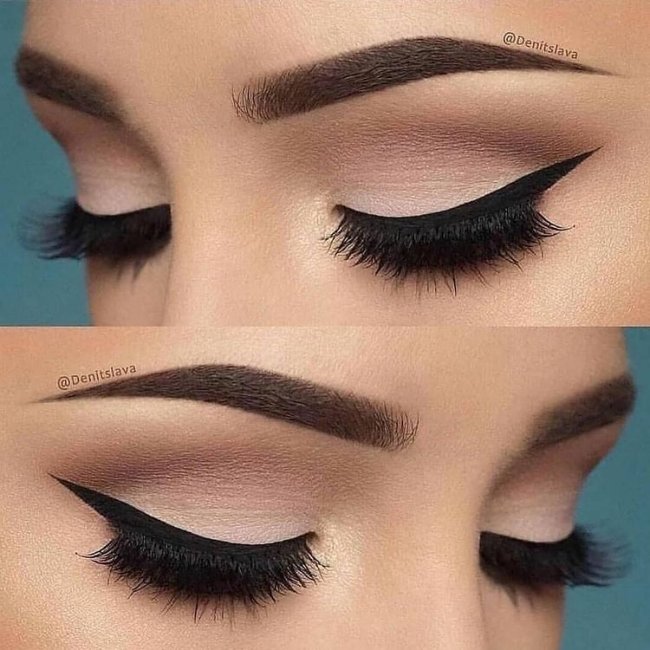 delineado classico Foto com foco nos olhos de uma jovem usando maquiagem com delineado e olho esfumado.