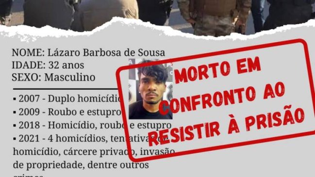 125 tiros: boletim policial conta detalhes de confronto com Lázaro Barbosa Documento policial registra que Lázaro Barbosa foi morto por