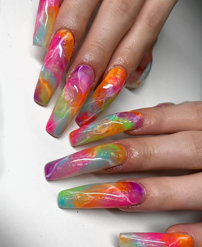 nail art colorida com jelly Inspirações de unha Jelly Nail em 3D