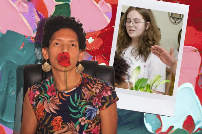A Intolerância religiosa, o racismo e a síndrome da superioridade europeia Fotos de um rapaz segurando uma rosa vermelha e de uma menina, vestida de branco