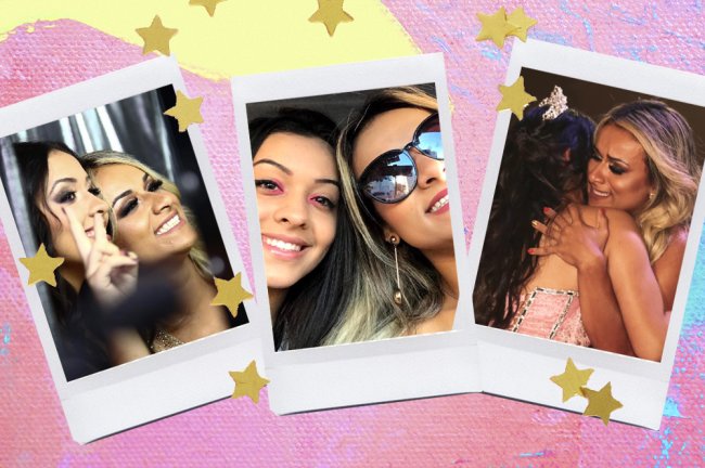 Alicia, da Galera CH, em fotos com a sua mãe. Elas foram tiradas na festa de 15 anos da jovem