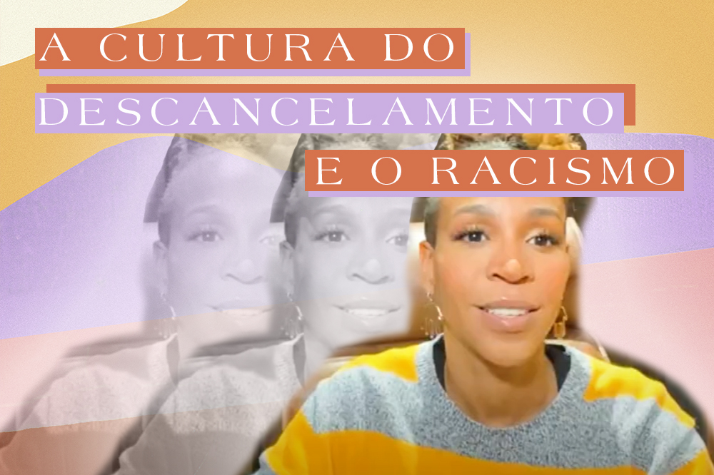 Montagem com fotos da Karol Conká e os dizeres: "A cultura do cancelamento e o racismo"