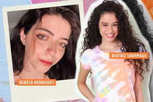Galera CAPRICHO dá dicas valiosas para você que vai prestar o Enem Foto da Rebeca e da Beatriz, da Galera CAPRICHO. A Rebeca tira uma selfie olhando para a câmera. Ela tem os olhos claros, é branca e tem o cabelo castanho. A Amanda é branca, tem o cabelo castanho cacheado e veste uma camiseta tie dye.