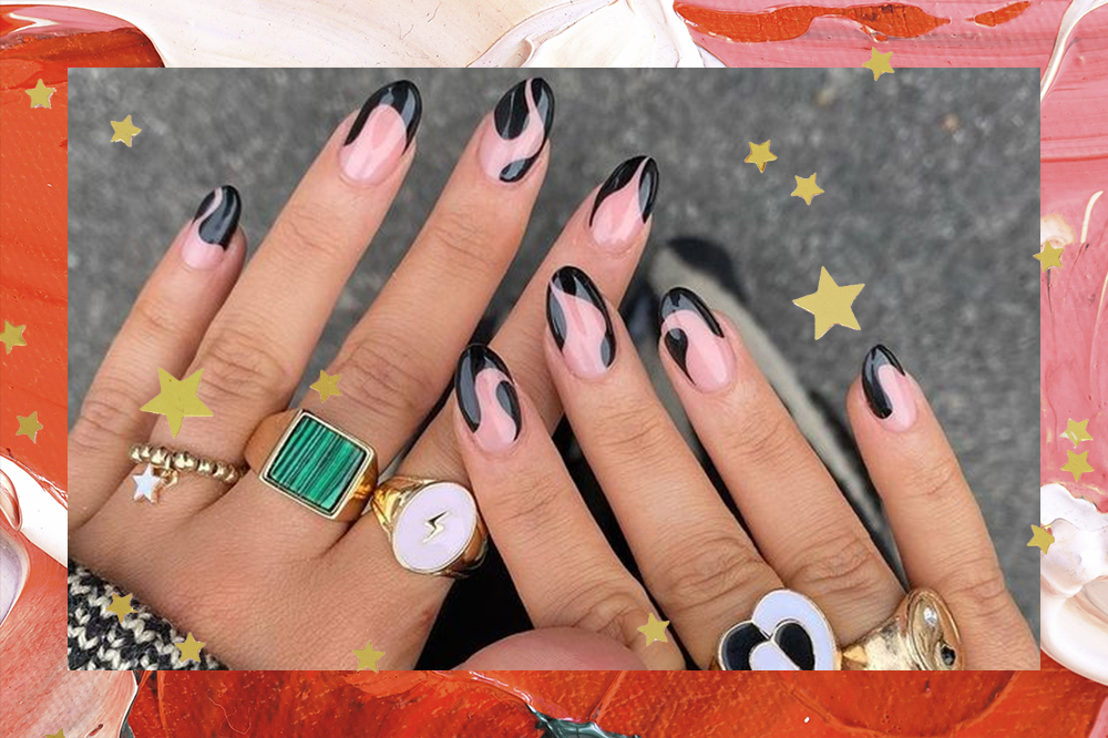 35 ideias de nail art com esmalte preto para se inspirar