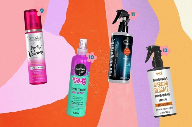 spray-com-protecao-termica Montagem com 4 opções de sprays capilares com proteção térmica.
