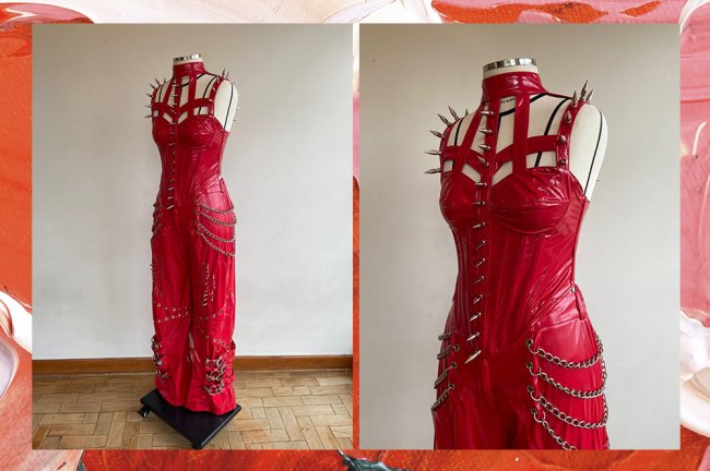 look-demi-lovato-show-sao-paulo-artemisi Look vermelho exclusivo feito para Demi Lovato pela estilista Mayari Jubini, da marca Artemisi