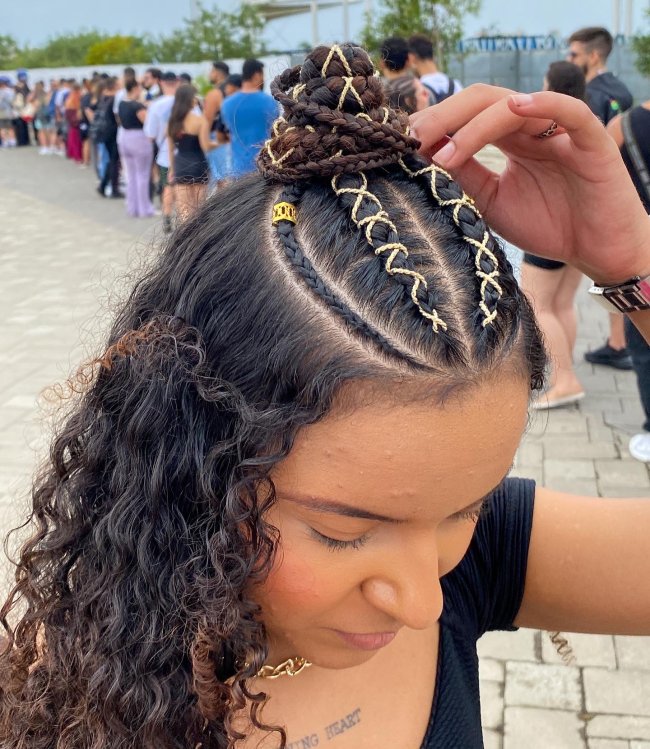 Penteado tranças Rock in Rio 2022