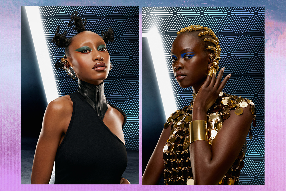 colecao-maquiagem-pantera-negra-mac-cosmetics Duas modelos usando maquiagens com produtos da coleção da MAC Cosmetics inspirada em Pantera Negra
