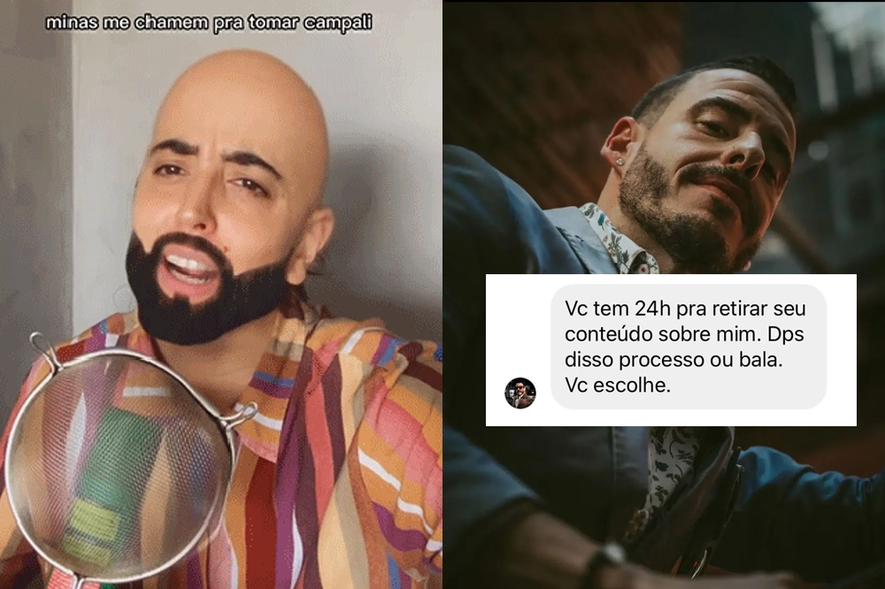 Coach do viral do Campari ameaça atriz: “Processo ou bala. Você escolhe”