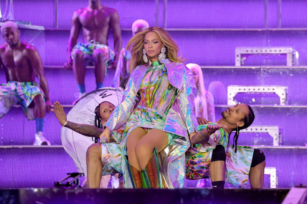 STOCKHOLM, SWEDEN - MAY 10: (Editorial Use Only) (Exclusive Coverage) Beyoncé performs onstage during the opening night of the “RENAISSANCE WORLD TOUR” at Friends Arena on May 10, 2023 in Stockholm, Sweden. (Photo by Kevin Mazur/Getty Images for Parkwood)