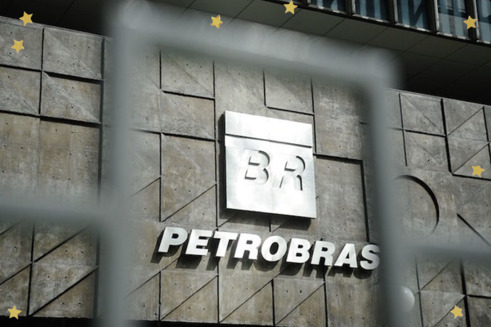 logo metálico com palavra escrita: petrobras