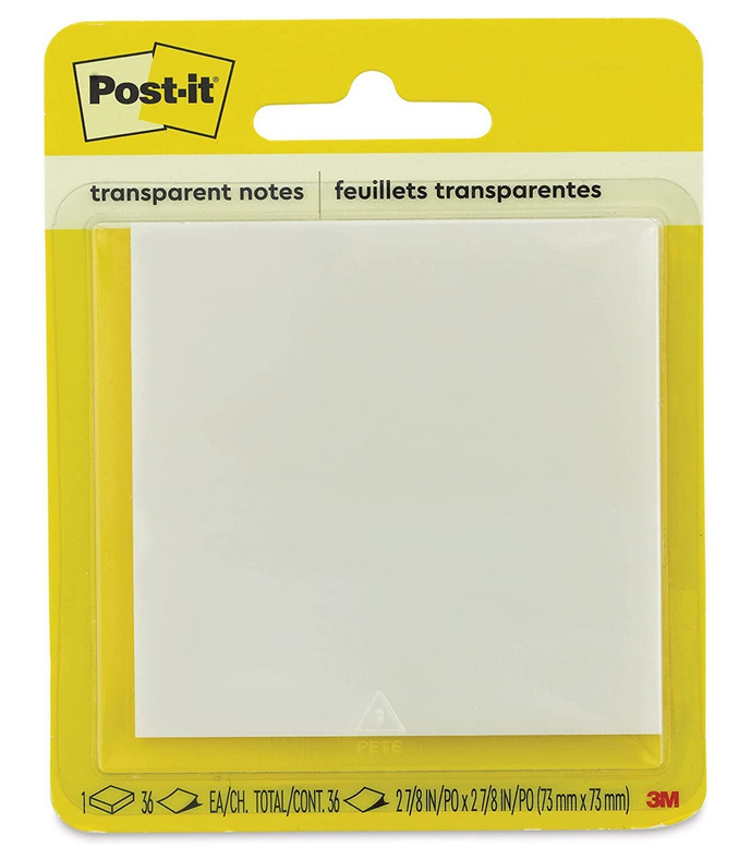 Um pacote de post-it transparente