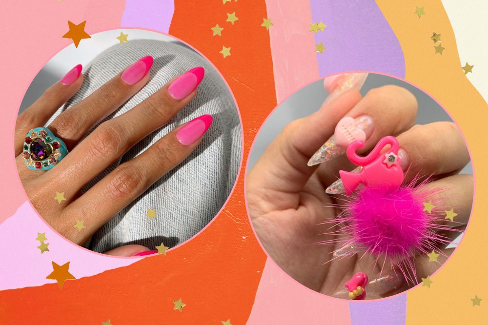 25 ideias de unhas decoradas com esmalte rosa na estética barbiecore