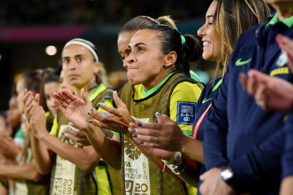 France v Brazil: Group F – FIFA Women’s World Cup Australia & New Zealand 2023 Marta na copa do mundo feminina torcendo do banco de reservas