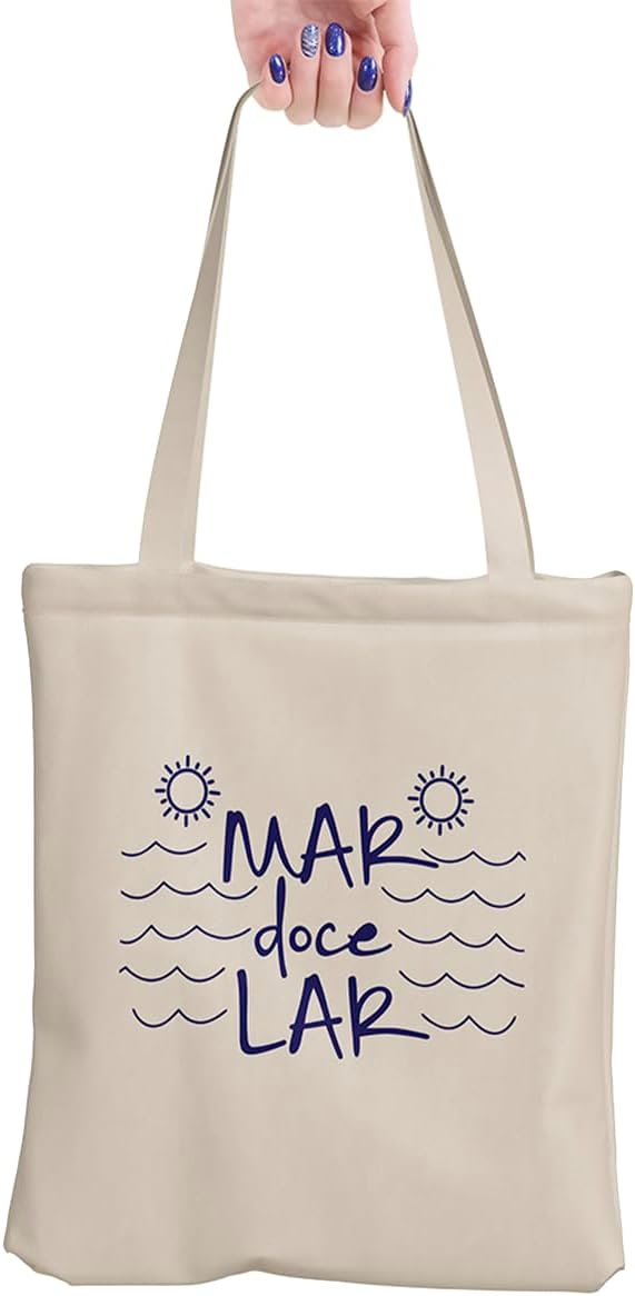 Bolsa de Moda Praia Ecobag Mar doce Lar Sacola Feminina Ecológica Algodão Cru