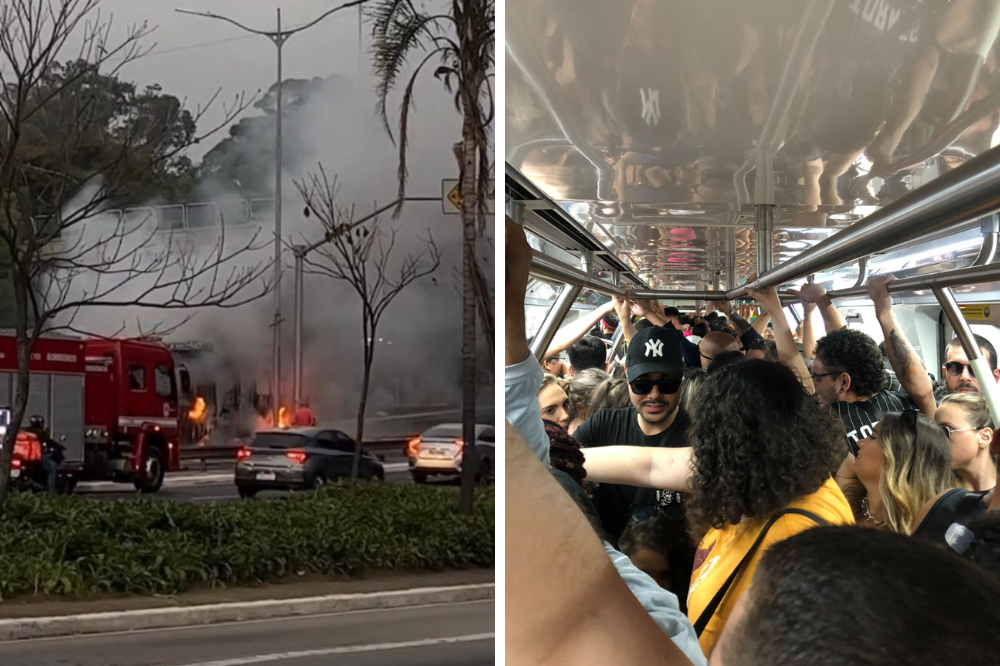 Ônibus pegando fogo, perrengues na CPTM e na fila para entrar no The Town