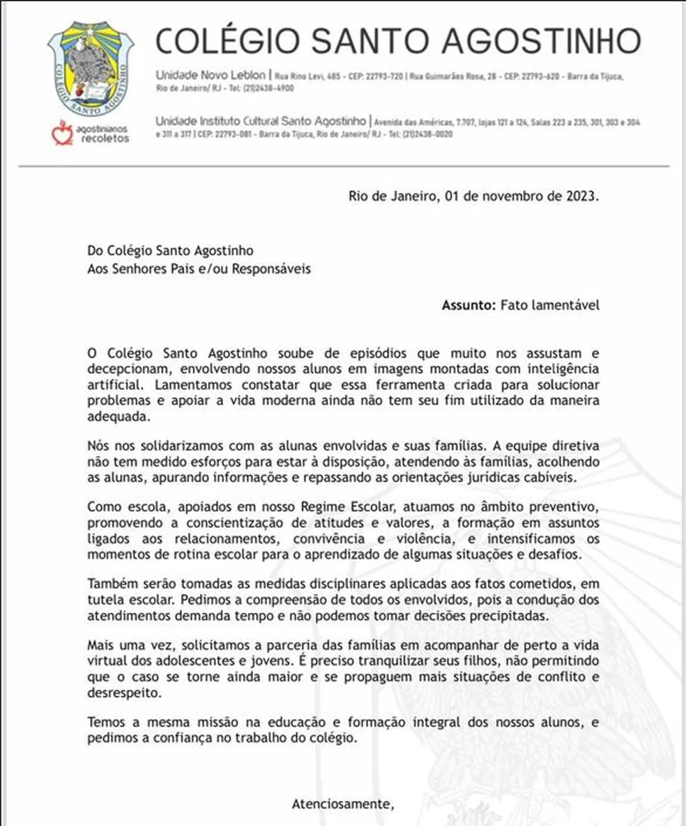 nota de esclarecimento colégio santo antonio