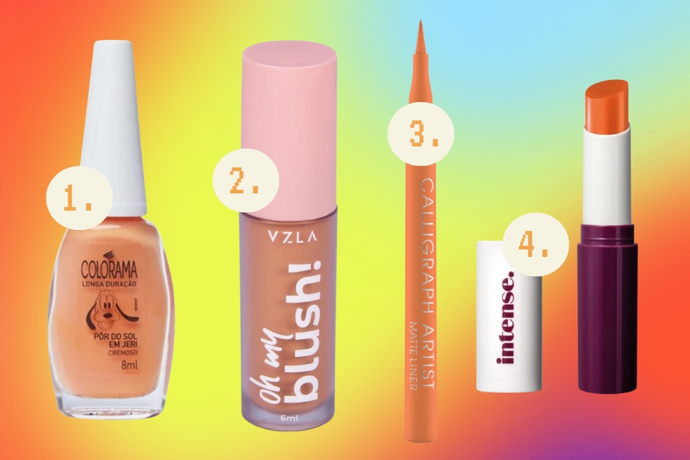 produtos-beleza-cor-pantone-peach-fuzz-2024-01 Produtos de beleza no tema Peach Fuzz, Cor do ano 2024 da Pantone
