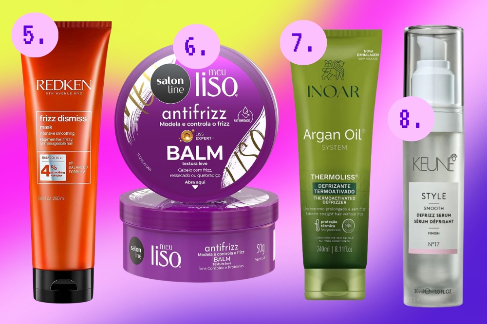 Produtos de cabelo antifrizz