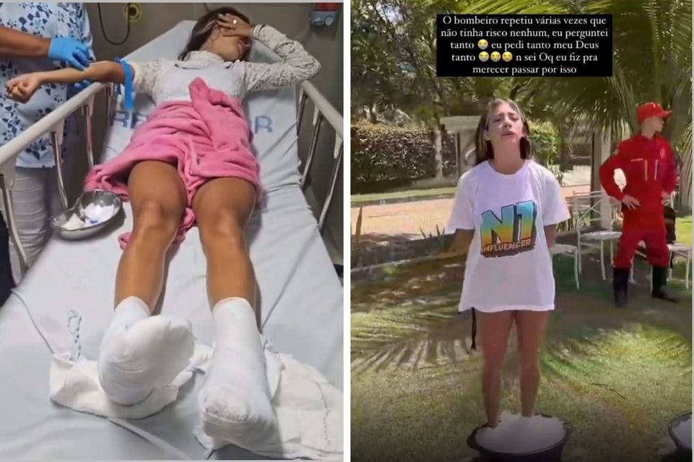 Influenciadores sofrem queimaduras após ‘prova de resistência’ com gelo