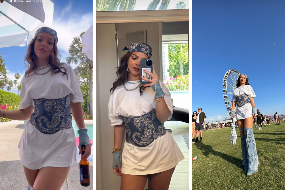 Mel Maia combina camisa e bota jeans de jeito diferentão para o Coachella