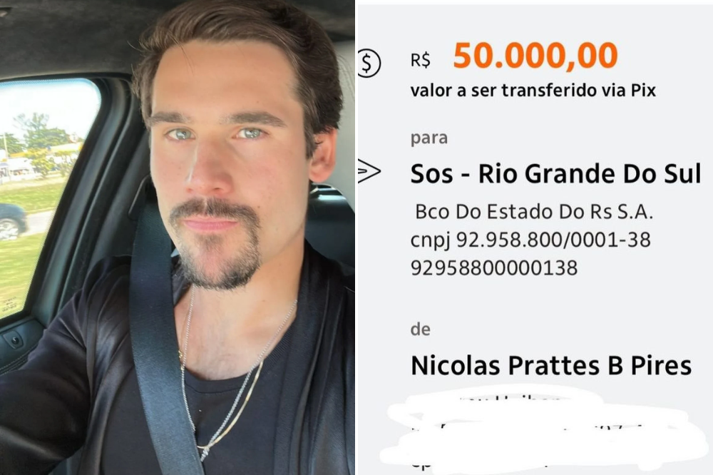 Nicolas Prattes e Virginia doam R$ 200 mil para afetados no RS