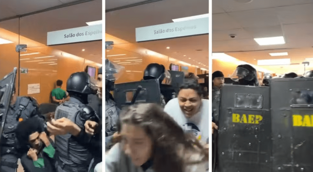 Jovens são agredidos pela polícia ao protestar contra ‘escolas militares’