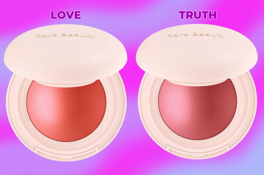 _blush-iluminador-rare-beauty-selena-gomez Blush iluminador em pó Soft Pinch nas cores 'Love' e 'Truth', da Rare Beauty