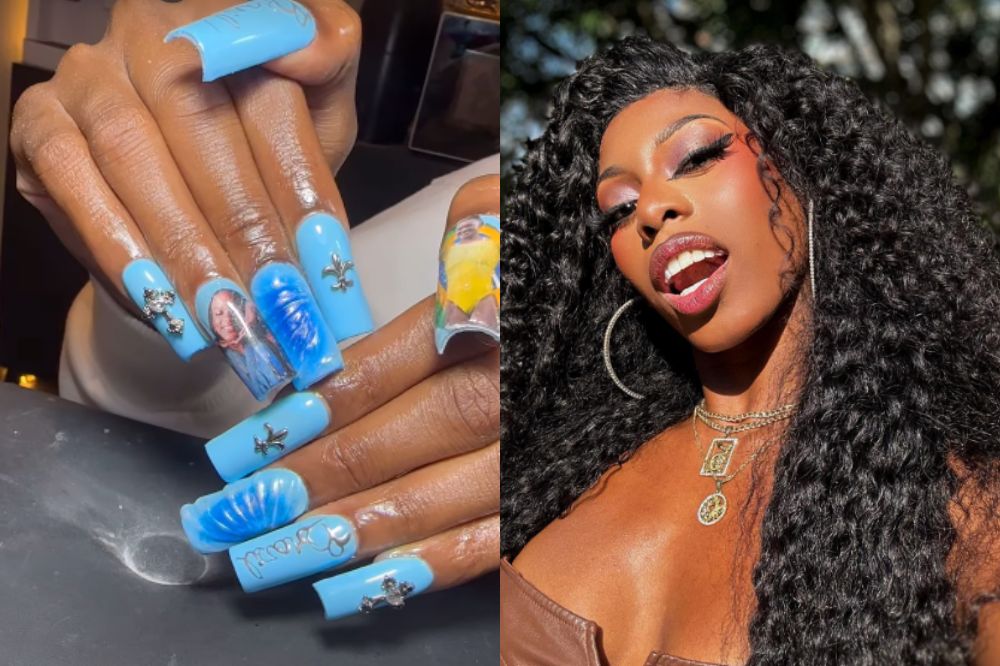 MC Soffia faz unhas personalizadas em homenagem à Rebeca Andrade