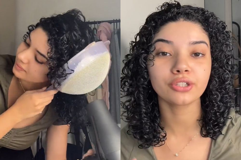 Testamos o truque do TikTok para secar cabelo cacheado sem difusor